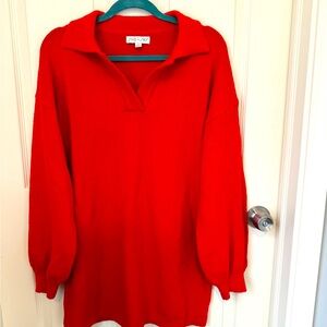 Red maternity sweater dress